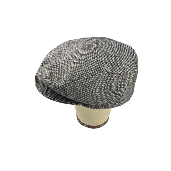 Vtg Made in USA Grey Wool Tweed Newsboy Hat Sz L 7 1/4 to 7 3/8 Peaky Blinders - Picture 4 of 11